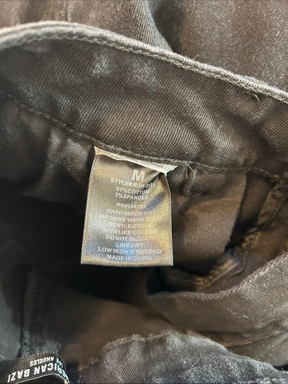 American Bazi Black Relaxed Cargo Jeans